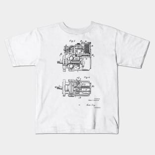 Control Mechanism for Adjusting the Fuel Engine Vintage Patent Hand Drawing Kids T-Shirt